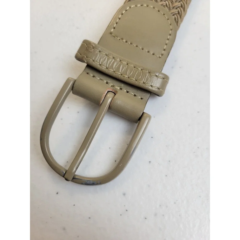 Braided Belt Woven Elastic Stretch Golf Greenish‎ Tan Khaki Mens Accessories XL